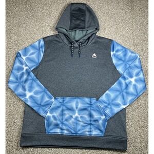 BURTON Oak Fleece Sweatshirt Women's Size XL Pullover Hoodie Blue Tie Dye / Gray
